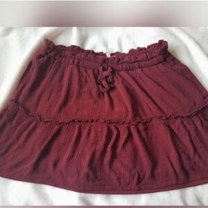 Bongo Women's Skirt | Wine Colored | XL | Draw String | Boho | Y2K